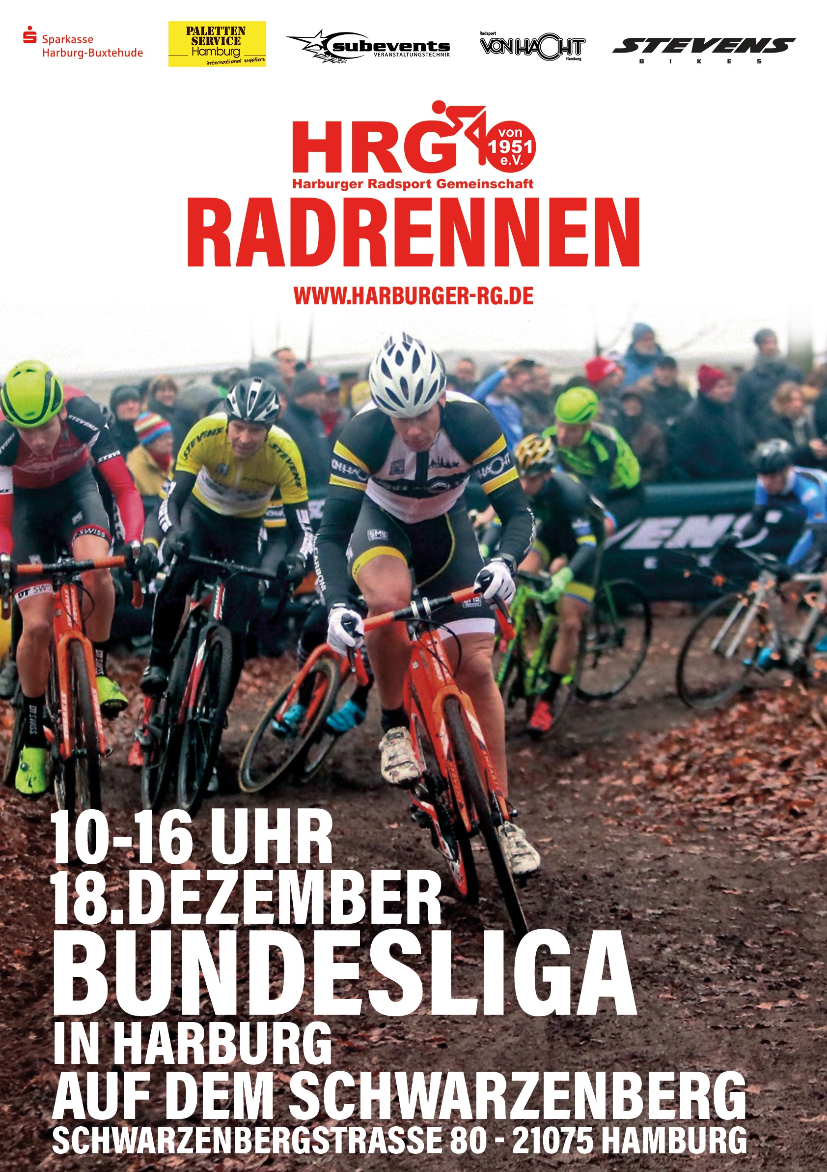 Read more about the article 14. Lauf Bikebeat Cyclo-Cross Bundesliga 2022/23 — 43. Harburger Weihnachtspreis um den Stevens Cup 2022